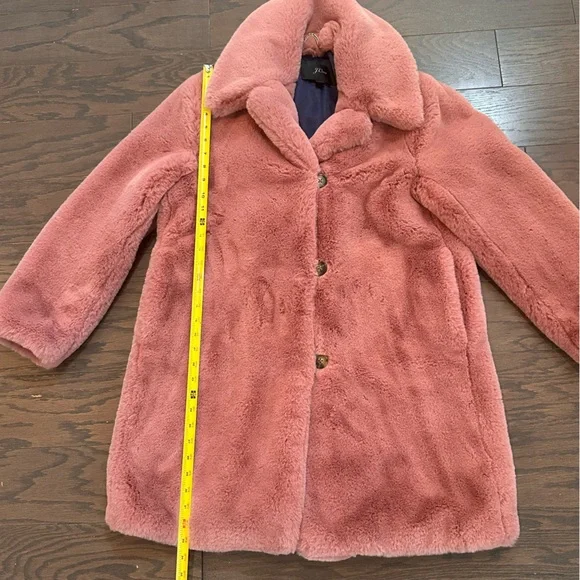 J Crew Faux Fur Soft and Plush Ash Rose Coat Size Medium - Picture 3 of 11